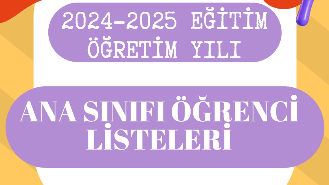 ANA SINIFI ÖĞRENCİ LİSTELERİ